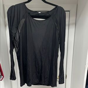 Lululemon Athletica Black Cut Out Long Sleeve Blouse
